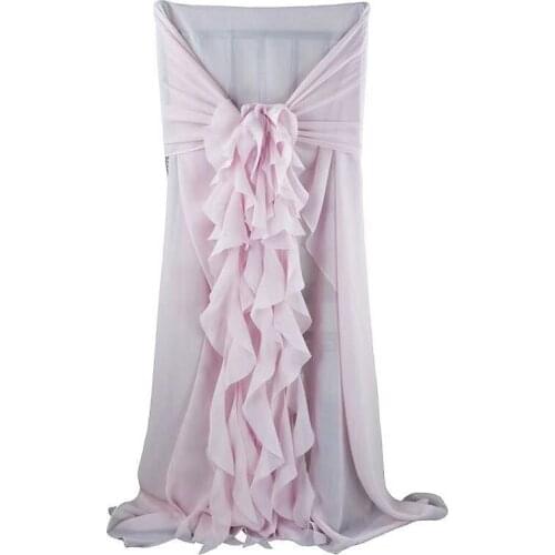 High quality White Chiffon Cover Hood with Ruffled Sashes for Weddings Events Party Decoration