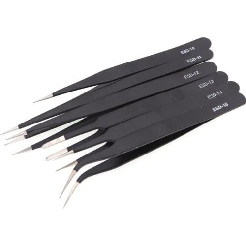 ESD-10/11/12/13/14/15 High Precision Stainless Steel Anti-static Pointed Tweezers DIY Repair Tool for RC Model Drone
