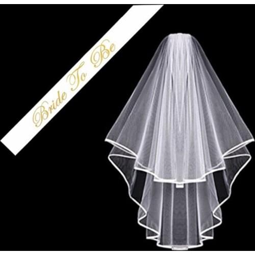 YORIWOO Fashion Garter Veil Hen Party Girl Bride To Be Sash White Bachelorette Party Decorations Wedding Hen Night Mantilla DIY
