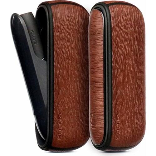PU leather protective case for electronic cigarette iqos 3.0 wood grain style business decent gift good handfeeling portable bag
