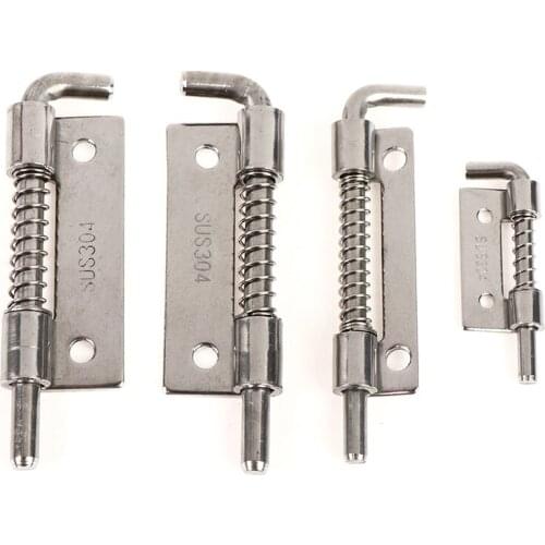 1pc 304 Stainless Steel Loaded Hinge Security Spring Bolt Barrel Latch Hardware