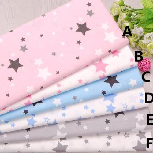 160CM*50CM Multicolor Stars Twill Cotton Fabric for Patchwork Quilting Cushions Pillows Baby Bed linen Sewing Cloth Material