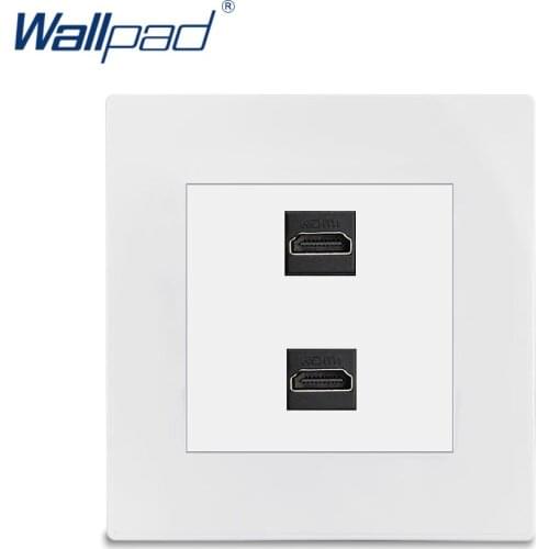 2 HDMI-compatible Socket Charge Wallpad Luxury White Wall Electrical Outlet Sockets PC Panel