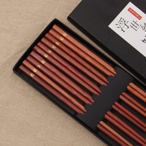 20 Pairs Chopsticks Reusable Wooden Bamboo Chinese Japanese Chop Stick Food Sticks Palillos Chinos Wooden Chopsticks