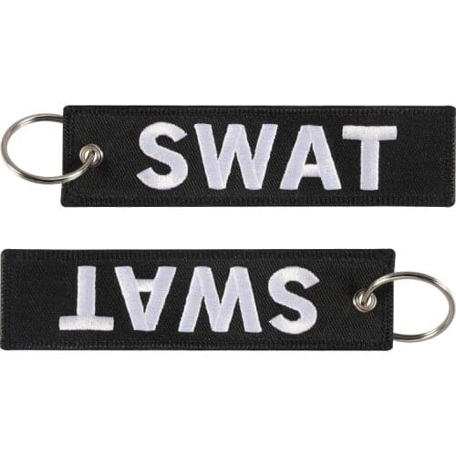 20 PCS SWAT Keychain for Police Men Car Key Chain Black and White Key Holder for Motorcycles Cool Keychains Jewelry Chaveiro
