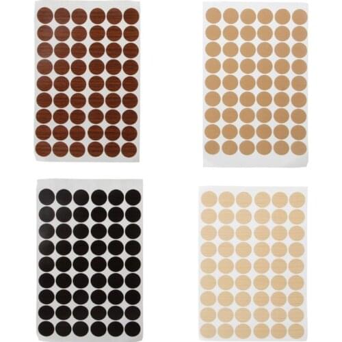 54Pcs 20mm Wooden Furniture Self Adhesive Cabinet Screw Cap Covers Hole Stickers L4MB