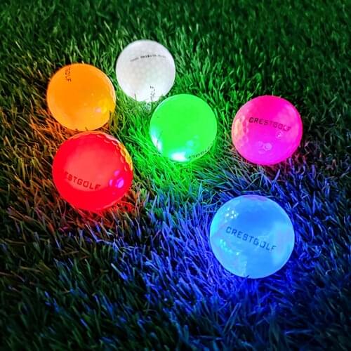 6Pcs Light Up Luminous Glow In The Dark Practice At Night LED Golf Balls