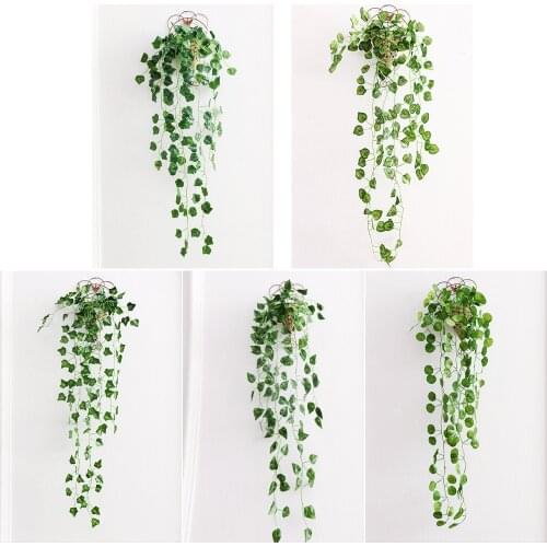 90cm Artificial Green Dill Wall Hanging Silk Flower Ivy Rattan Home Decoration Vine Green Dill Begonia Sweet Potato Watermelon