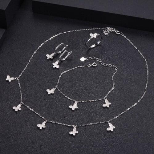 AccKing African 4pcs Bridal Zirconia Jewelry Sets For Women Party, Luxury Dubai Nigeria CZ Crystal Wedding Jewelry Sets