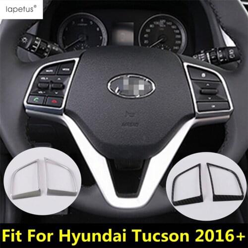 Lapetus Accessories Fit For Hyundai Tucson 2016 - 2020 ABS Matte Steering Wheel Bottom Decoration Molding Cover Kit Trim 2 Piece