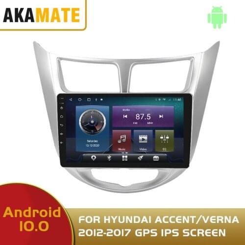 Andriod10 Car Radio GPS Navigation Multimedia Player Bluetooth IPS Screen Carplay Car Stereo For Hyundai Accent/Verna 2012-2017