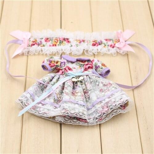 DBS Blyth 1/6 30cm bjd elegant purple skirt with headdress girl gift toy licca