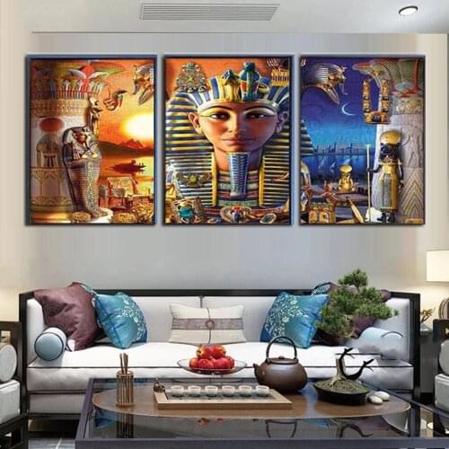 DIY Diamond Embroidery Egyptian Scenic 5d Diamond Painting For Sale Cleopatra Ancient Egypt Diamond Mosaic 3 pcs Home Decor X145