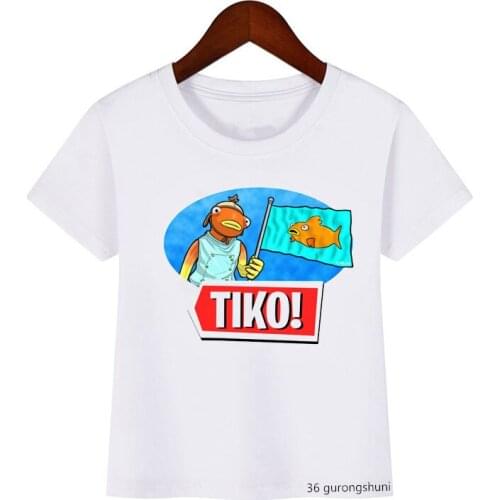 Cute Fish and Flag Print T-shirt Baby Kids Clothes Boys/girls Summer Funny Kawaii Children Clothing T Shirt Camisetas Tops