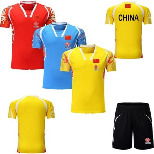 Men Women Badminton T-shirt with CHINA Flag ,Boys Girl Tennis T-Shirts , T-shirt Table Tennis Kids , Tennis shirt shorts for men