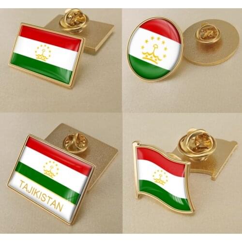 Coat of Arms of Tajikistan Tajik Map Flag National Emblem Brooch Badges Lapel Pins