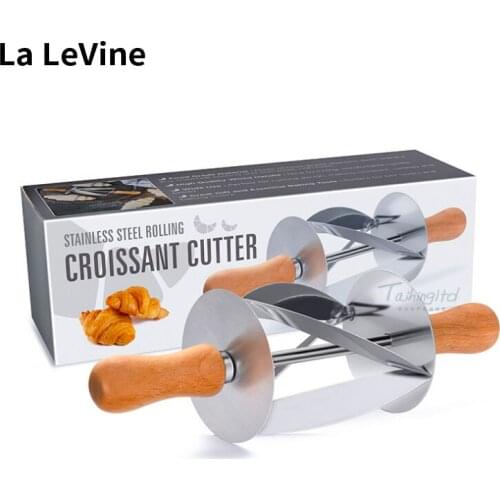 Bread Tools Stainless Steel Roller Croissant Tool Wooden Handle for Making Croissant Cutter Bakery Tools Kitchen Accessories