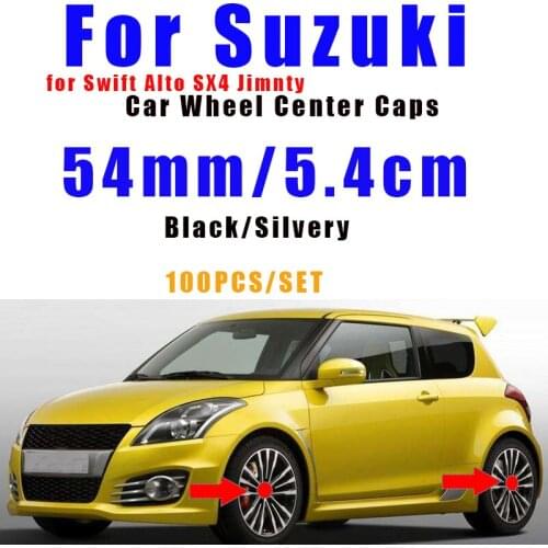 High Quality 100pcs/set 54mm Car Emblem Wheel Center Caps Auto Badge Wheel Hub Caps Rims for Swift Alto SX4 Jimnty 5.4cm