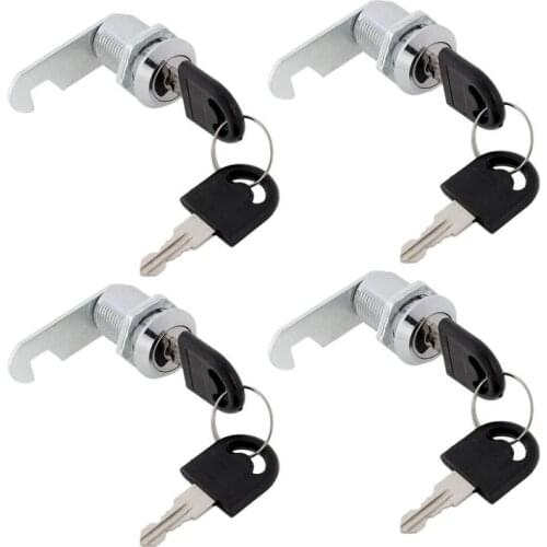 4 Pcs Cam Locks Drawer Locks Keyed Lock Furniture Hardware Door Cabinet Lock For Office Desk Letter Box Cam Locks with 2 Keys
