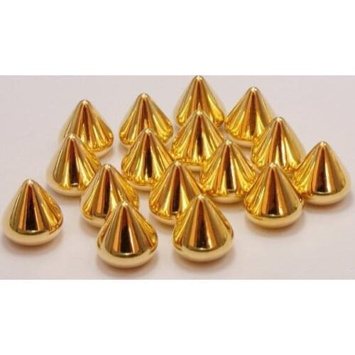 Hot sell 300pcs 6X5mm No hole Gold Tone Acrylic Flatback Spike Studs Round jewelry DIY accessories craft