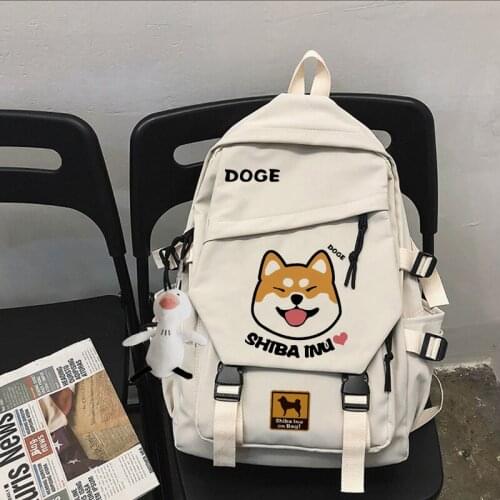 Cartoon Cute Doge Backpack Cute God Annoyed Dog Chai Dog Animation School Bags For Teenage Girls women men Laptop shoulder Bag
