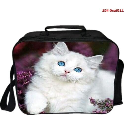 Cartoon Lunch Bags Cat 3d Print Portable Insulated Oxford Thermal Food Pack Picnic Bags Women Kids Functional Cooler Lunch Bags