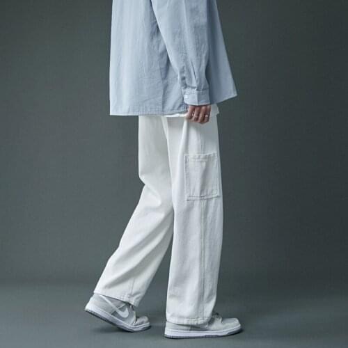 Mens Causal Loose Straight Jeans Long Trousers Thin Spring Summer H79