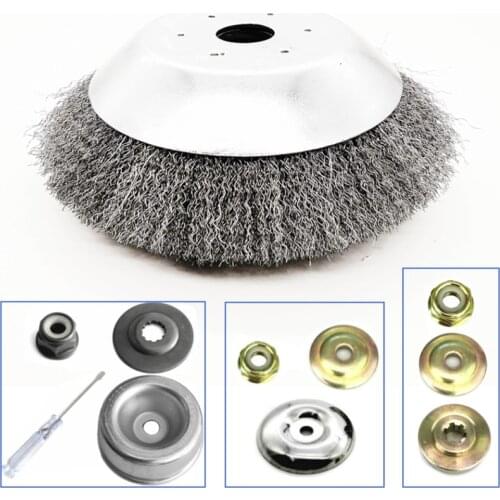 1 Set Grass Tray Plate and Gearbox Fixing Kit Thin Steel Wire Grass Trimmer Head Derusting Weeding Wheel Garden Brush Cutter