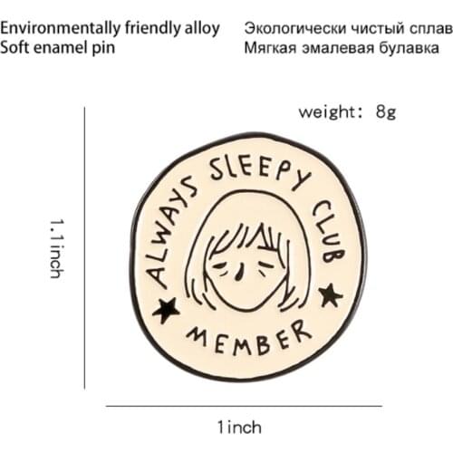 New 20Pcs Always Sleepy Club Brooch Lapel Pin Action Figure Toy