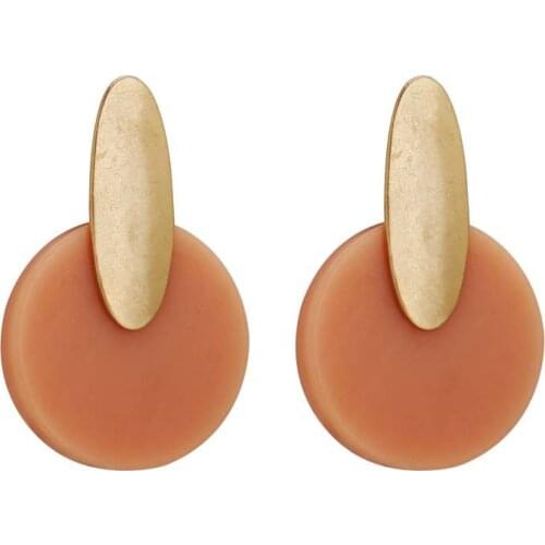 New Korean Resin Round Earrings For Women 2020 Fashion Vintage Geometric Dangle Gold Drop Earrings kolczyki Female Jewelry