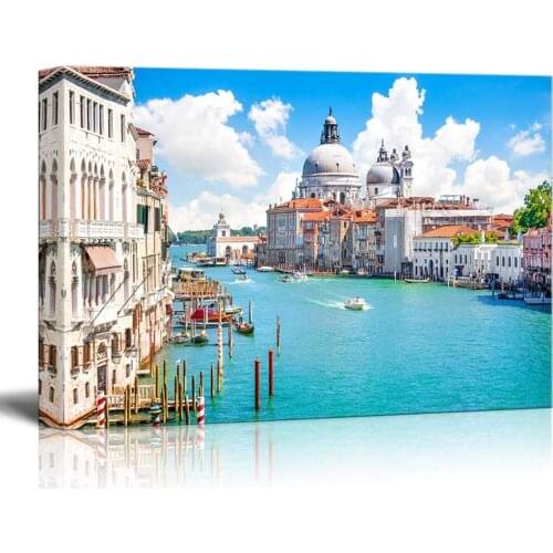 Canvas Prints Wall Art - Beautiful Landscape/Scenery Grand Canal with Basilica Di Santa Maria Della Salute Drop shipping