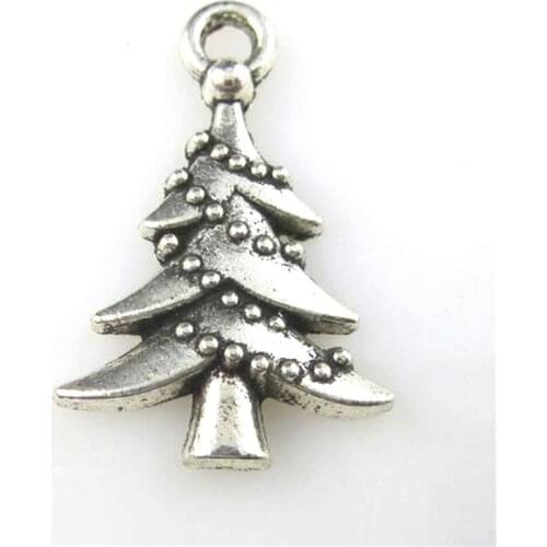 20pcs Charms Christmas Tree 21*14mm Antique Making Pendant fit Vintage Tibetan Silver DIY Handmade Bracelet Necklace 10535