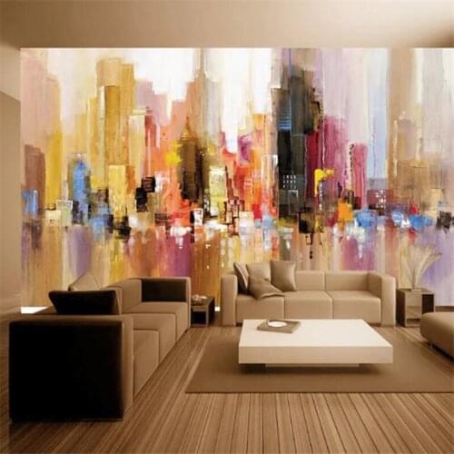 Custom wallpaper 3d photo murals city abstract oil painting TV background wall living room bedroom restaurant hotel 3d wallpaper