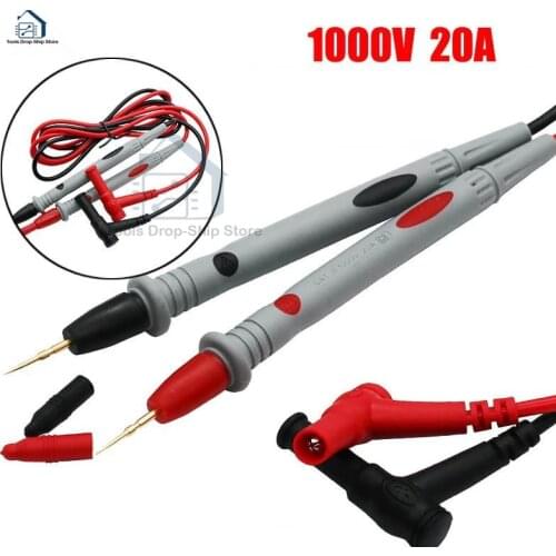 10A 1000V Probe Test Leads Pin for Digital Multimeter Needle Tip Multi Meter Tester Lead Probe Wire Pen Cable Total length 110CM