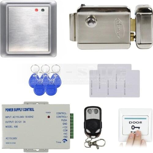 DIYSECUR Complete 125KHz RFID Keypad Access Control System + Electric Lock + Power Supply Security Product 8168A