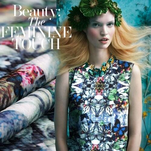 Digital printing fabric spring and autumn dress fabrics wholesale high quality cloth