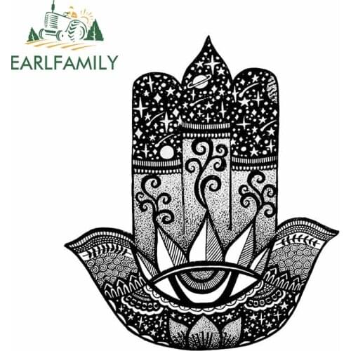 EARLFAMILY 13cm x 11.2cm for Hamsa Vinyl Car Stickers Personality Waterproof Car Door Motorcycle Windshield Trunk Bumper Decal
