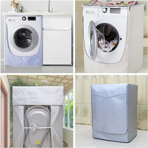 Waterproof Washing Machine Cover Solid Roller Zippered Dust Guard Cover Protection Front Cover Hot Faroot 2019 Fashion