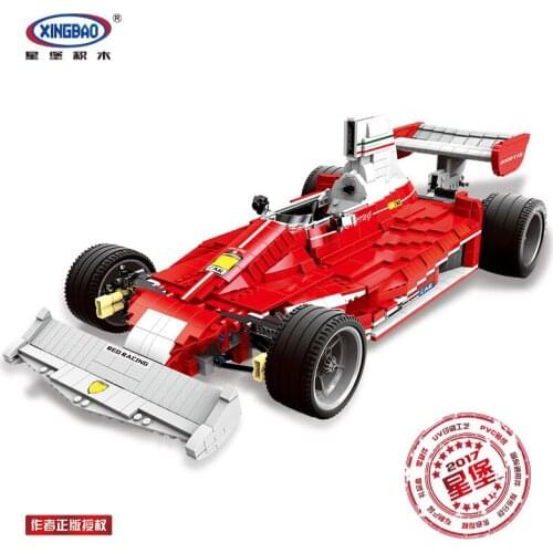 XINGBAO 03023 Genuine The Red Power Racing Car Set Self-Locking Building Blocks Bricks Educational Toy Christmas Gifts for Kids