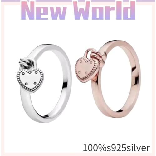 Classic 100%925 sterling silver sparkling Pando Ring Crystal with Creative Charm Ring for Women Engagement Jewelry Anniversary