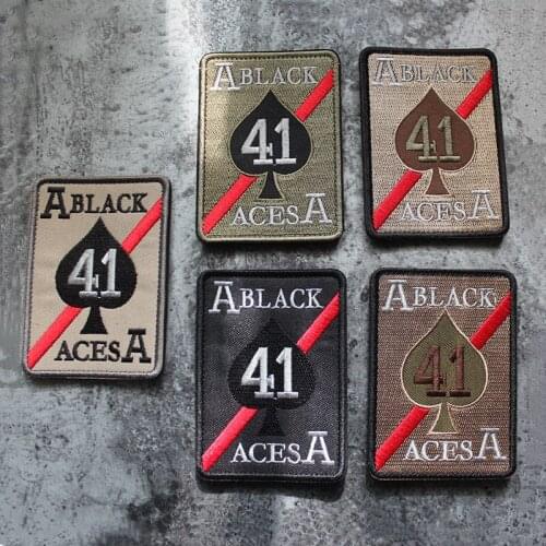 3D Embroidery Nylon Skull Poker Armband Spades A Tactical Backpack Death Card Rectangular Rock Patches For Clothing Hat Fabric