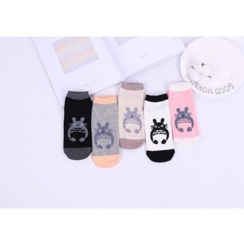 5pairs/lot! Spring Summer Cotton Comfortable Cartoon Animal Women Socks Girls Cartoon Totoro Socks Funny Happy New Hot