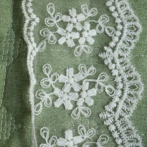 5yards embroidery flower mesh lace trims for Clothes Gold thread lace trimmings and ribbons for dress DIY craft accessories