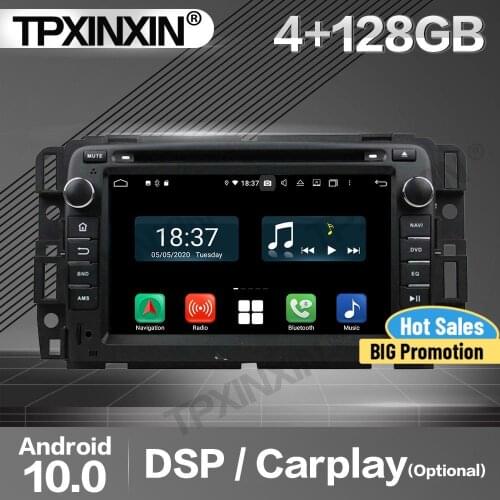 128G Carplay Car Radio 2 Din Stereo Receiver Android 10 For GMC Yukon Tahoe 2007- 2011 2012 GPS Player Audio Recorder Head Unit