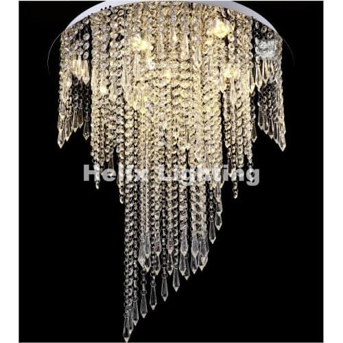 Free Shipping Luxury Modern Clear Crystal Ceiling Light Fixture LED Ceiling Light Chrome Ceiling Light Lighting Lamp D50cm D60cm