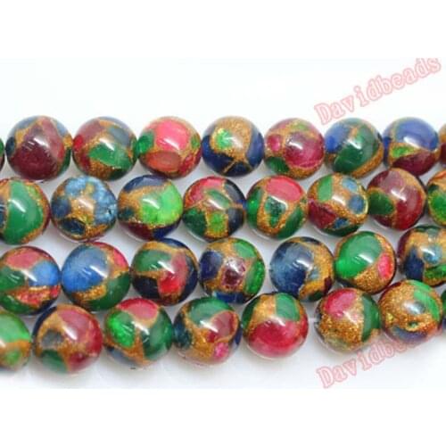 Factory price Natural colours gold colored stone Loose Nepal Beads 16" Strand 6 8 10MM Pick Size For Jewelry Making
