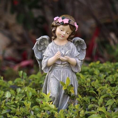 European Resin Material Catholic Angel Statue Garden Decoration Garden Family Christmas Decoration Garden Decoration