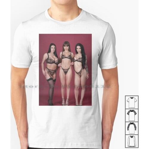 Angela White , Riley Reid , & Katrina Jade T Shirt 100% Cotton Angela White Riley Reid Katrina Jade Babe Pawg Inked Tattoo Xxx