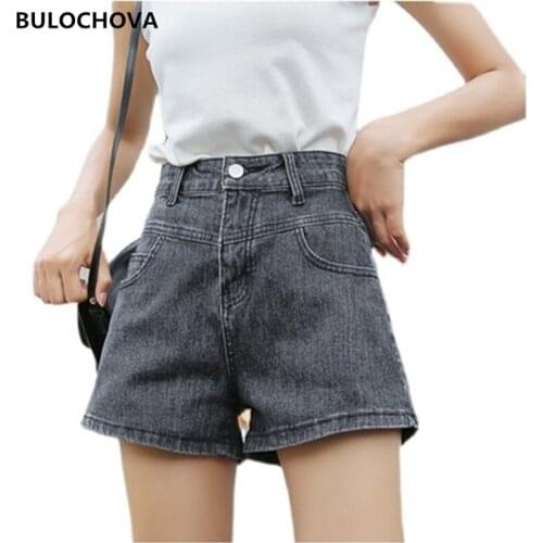 Good Quality Women Fashion Casual High Waist Denim Shorts 2021 New Arrival Summer Students Wide Leg Hot Short Pants Jeans Female