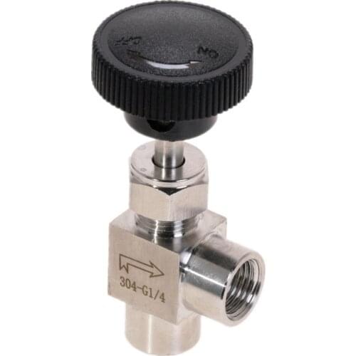 Stainless Steel SS304 Needle Valve Right Angle Female Thread BSP 1/8'' 1/4'' 1/2'' For Water Gas Oil